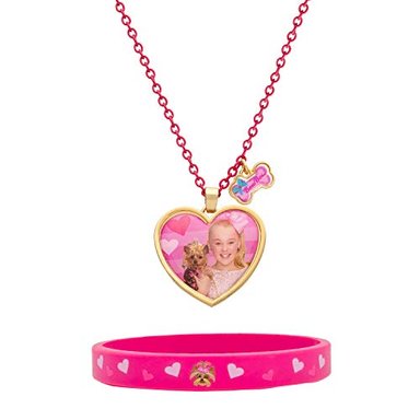 COLLAR GLOBAL SHOPEX JOJO SIWA Y ARCO ROSA PULSERA Y CORAZÓN MODA SET 406 + 2.3IN EXTENSIÓN MULTICOLOR MEDIANO