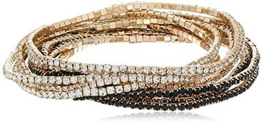 GUESS COLOR ME PRETTY - JUEGO DE 10 PULSERAS ELÁSTICAS CON CUENTAS