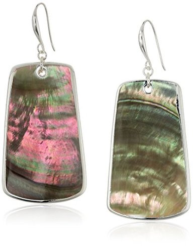 ROBERT LEE MORRIS - PENDIENTES RECTANGULARES DE CONCHA ESCULTÓRICA