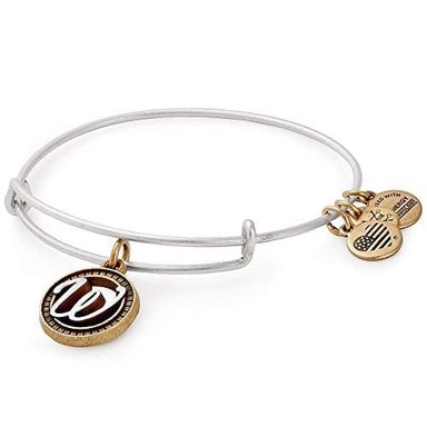 ALEX AND ANI - PULSERA DE DOS TONOS PARA MUJER DISEÑO DE LETRA W II COLOR PLATEADO