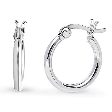 PENDIENTES BERRICLE PLATA DE LEY ARO CHAPADOS RODIO TAMAÑO PEQUEÑO 58 PULGADAS