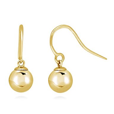 PENDIENTES COLGANTES BERRICLE 69 ORO AMARILLO PLATA LEY CON FORMA BOLA
