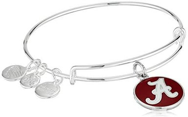 ALEX AND ANI - BRAZALETE PARA MUJER CON LOGOTIPO DE LA UNIVERSIDAD DE ALABAMA II LATÍN PLATEADO BRILLANTE AS18COL16SS
