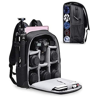 MOCHILA PARA CÁMARA CADEN CON COMPARTIMENTO PARA COMPUTADORA PORTÁTIL DE 14' SIN ESPEJO DSLR / SLR ESTUCHE IMPERMEABLE