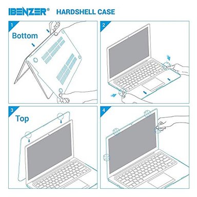 FUNDA PARA MACBOOK AIR DE 13' IBENZER A1466 A1369 FUNDA DE CARCASA DURA CON CUBIERTA DE TECLADO PARA APPLE MAC AIR 13 - 6