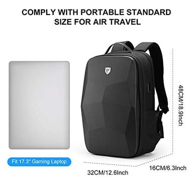 MOCHILA GLOBAL SHOPEX PARA ORDENADOR PORTÁTIL FENRUIEN 25 L 17.3' ANTIRROBO COMPARTIMENTO PARA PC IMPERMEABLE CON PUERTO USB - 2