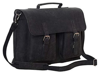 MALETÍN DE PIEL DE BÚFALO DE 16' KOMALC PARA ORDENADOR PORTÁTIL BOLSA DE MENSAJERÍA PARA OFICINA O UNIVERSIDAD