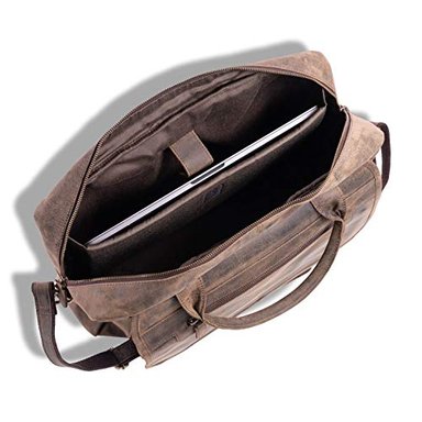 MALETÍN DE PIEL DE BÚFALO DE 16' KOMALC PARA ORDENADOR PORTÁTIL BOLSA DE MENSAJERÍA PARA OFICINA O UNIVERSIDAD - 4
