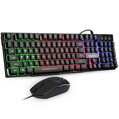 TECLADO GLOBAL SHOPEX CABLE VIDEOJUEGOS MAFITI RETROILUMINADO POR USB LED RATON RGB 3200 PPP - 1