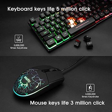 TECLADO GLOBAL SHOPEX CABLE VIDEOJUEGOS MAFITI RETROILUMINADO POR USB LED RATON RGB 3200 PPP - 3