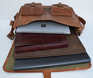 BOLSO DE PIEL PARA ORDENADOR PORTÁTIL BOLSA DE MENSAJERO 16' MEJOR HECHA A MANO DE KOMAL'S PASSION LEATHERSALE - 4