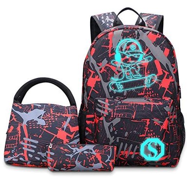 MOCHILA ESCOLAR PAWSKY PARA NIÑOS Y NIÑAS MOCHILA PARA COMPUTADORA PORTÁTIL DE 14'  CON PUERTO DE CARGA USB