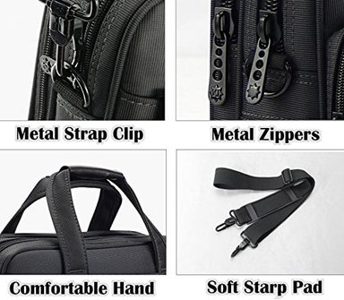 MALETÍN DE 15.6' PORTÁTIL MESSENGER BAG BUSINESS OFFICE BAG PARA HOMBRES Y MUJERES IMPERMEABLE ELEGANTE NYLON - 4