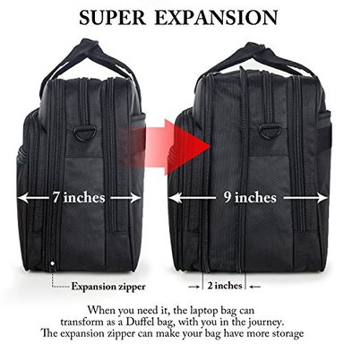 BOLSA DE 17' PARA COMPUTADORA PORTABLE MALETÍN DE VIAJE CON ORGANIZADOR CORREA PARA COLGAR AL HOMBRO EXPANSIBLE - 3