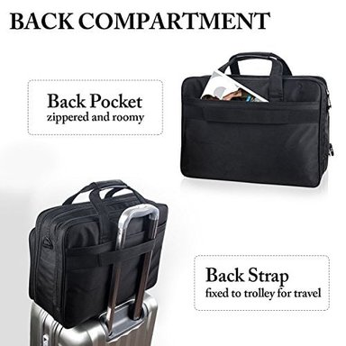 BOLSA DE 17' PARA COMPUTADORA PORTABLE MALETÍN DE VIAJE CON ORGANIZADOR CORREA PARA COLGAR AL HOMBRO EXPANSIBLE - 4