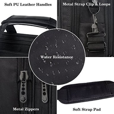 BOLSA DE 17' PARA COMPUTADORA PORTABLE MALETÍN DE VIAJE CON ORGANIZADOR CORREA PARA COLGAR AL HOMBRO EXPANSIBLE - 5