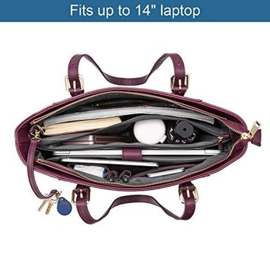 LOVEVOOK - BOLSA PARA LAPTOP PARA MUJER BOLSA GRANDE PARA OFICINA BOLSO MALETÍN PARA LAPTOP DE HASTA 15.6' - 4
