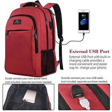 MOCHILA GLOBAL SHOPEX PARA PORTÁTIL DE VIAJE PARA NEGOCIOS ANTIRROBO DELGADA DURADERA CON PUERTO DE CARGA USB RESISTENTE AL AGUA - 2