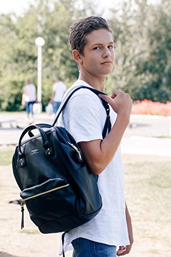 MOCHILA DE CUERO GLOBAL SHOPEX KAHYKEE - CON COMPARTIMENTO PARA LAPTOP IDEAL PARA VIAJES ESCUELA PARA MUJERES Y HOMBRES - 5