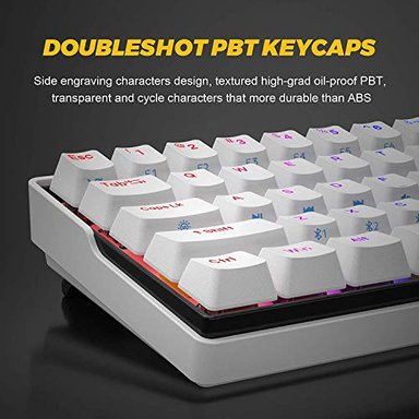 KEMOVE DK61- TECLADO MECÁNICO PARA JUEGOS - INALÁMBRICO/BLUETOOTH 5 CON CABLE. 1 - INTERCAMBIABLE EN CALIENTE - 4