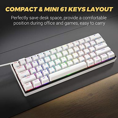 KEMOVE DK61- TECLADO MECÁNICO PARA JUEGOS - INALÁMBRICO/BLUETOOTH 5 CON CABLE. 1 - INTERCAMBIABLE EN CALIENTE - 6
