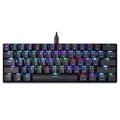 MOTOSPEED CK61 TECLADO MECÁNICO PORTÁTIL 61 TECLAS RGB LED RETROILUMINADO TIPO-C USB CON CABLE DE OFICINA - 1
