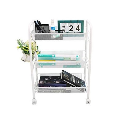 CARRO DE MALLA DE ALAMBRE DE 3 NIVELES CARRO DE ALMACENAMIENTO DE COCINA SOPORTE MULTIFUNCIÓN PARA BAÑO CARRITO