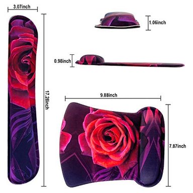 JUEGO DE REPOSAMUÑECAS Y REPOSAMUÑECAS PARA TECLADO ERGONÓMICO DURADERO Y CÓMODO Y LIGERO DE ESPUMA VISCOELÁSTICA - 2