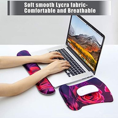 JUEGO DE REPOSAMUÑECAS Y REPOSAMUÑECAS PARA TECLADO ERGONÓMICO DURADERO Y CÓMODO Y LIGERO DE ESPUMA VISCOELÁSTICA - 5
