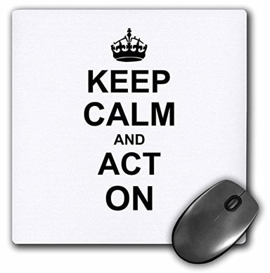 MOUSE PAD 3DROSE 8X 8X 025INCHES KEEP CALM AND ACT ON HUMOROUS REGALO UN ACTOR ACTRESS ACTING COACH O TEATRO DRAMA - 1