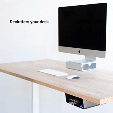 ESTANTE ELEVADO: ESTANTE DE ALMACENAMIENTO DEBAJO DEL ESCRITORIO / ORGANIZADOR DE ESCRITORIO IDEAL PARA ESTACIONES - 2