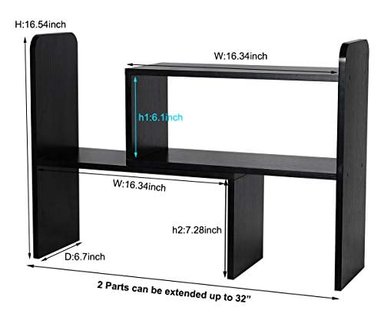 ESTANTERÍA GLOBAL SHOPEX MADERA MULTICOLOR ESCRITORIO LIBRERO PAG AJUSTABLE ENCIMERA ORGANIZADOR ESCRITORIO SUMINISTROS - 3