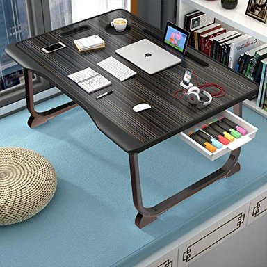 ESCRITORIO PARA COMPUTADORA PORTÁTIL PARA CAMA PLEGABLEASLTOY ESCRITORIO PARA REGAZO CON CAJÓNBANDEJA DE CAMA