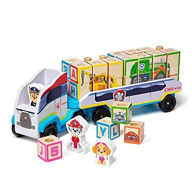MELISSA Y DOUG CAMIÓN ABC DE MADERA DE LA PATRULLA CANINA (33 PIEZAS)