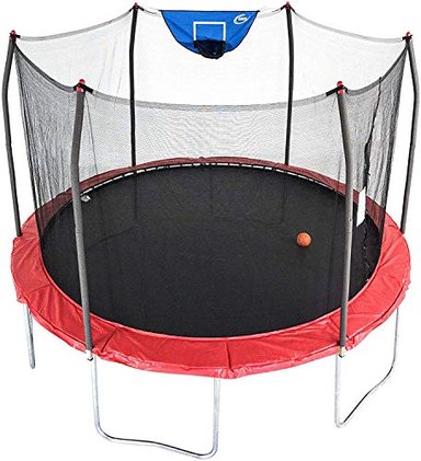 TRAMPOLÍN GLOBAL SHOPEX JUMP N 'DUNK SKYWALKER 12 PIES CON RECINTO DE SEGURIDAD Y CANASTA DE BALONCESTO