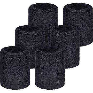 MUÑEQUERAS GLOBAL SHOPEX NEGRO 6 UNIDADES DEPORTIVAS FÚTBOL BALONCESTO CORRER ATLETISMO DEPORTES - 1