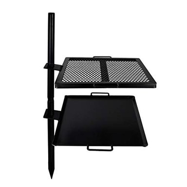 SET CANCOOKER NEGRO PARRILLA COCINA ABIERTA Y SARTÉN GAMEMAKER PORTÁTIL PARA ACAMPAR COCINAR EN CHIMENEAS