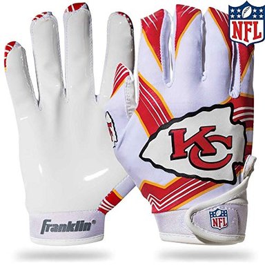 FRANKLIN SPORTS NFL - GUANTES DE RECEPTOR DE FÚTBOL PARA NIÑOS CON LOGOTIPOS DEL EQUIPO DE LA NFL Y PALMA DE SILICONA