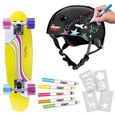 CASCO GLOBAL SHOPEX NEGRO WIPEOUT DRY ERASE INFANTIL BICICLETA PATINAJE Y PATINETE
