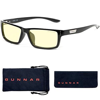 LENTES GUNNAR PARA JUEGOS Y COMPUTADORA BLOQUES DEL 65% LUZ AZUL TINTE ÁMBAR RIOT ONYX