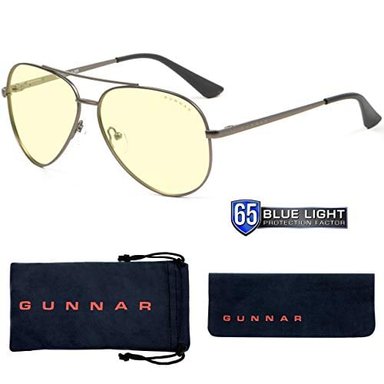 LENTES PARA JUEGOS CON BLOQUEO DE LUZ AZUL MAVERICK GUNMETAL DE GUNNAR 65% PROTECCIÓN DE LUZ AZUL 100% UV