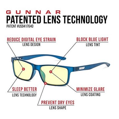 LENTES DE LUZ AZUL GUNNAR PARA NIÑOS (MAYORES DE 12 AÑOS) BLOQUES 65% CRUZ TINTE ÁMBAR - 5