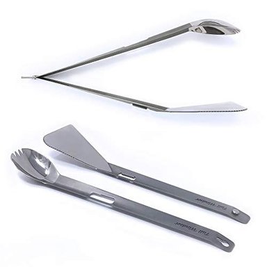 PINZAS DE TITANIO ESPÁTULA FULL WINDSOR THE SPLITTER ESPÁTULA DE METAL LIGERO PORTÁTIL PARA COCINA DE CAMPAMENTO