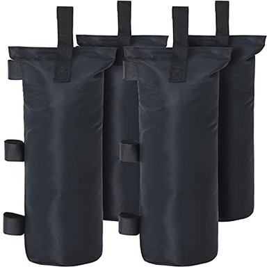 BOLSAS DE ARENA OUTDOOR WIND CANOPY WEIGHTS DE 112 LIBRAS PARA TIENDA DE CAMPAÑA 4 PAQUETES (NEGRO)