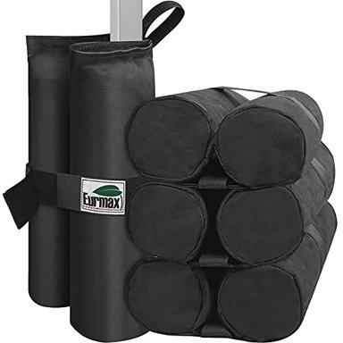 BOLSAS DE PESA EURMAX BLACK PARA BASES DE REFUGIOS CANOPY JUEGO DE 4 UNIDADES