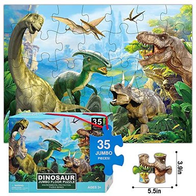 ROMPECABEZAS DE DINOSAURIO PARA NIÑOS DE 3 A 5 AÑOS DE EDAD DE 4 A 8 AÑOS 35 PIEZAS JUMBO PARA NIÑOS PEQUEÑOS