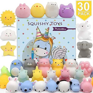 POKONBOY 30 PIEZAS DE JUGUETES BLANDOS MOCHI MINI KAWAII JUGUETES QUE SE APRIETAN PARA ALIVIAR EL ESTRÉS PARA COLOCAR