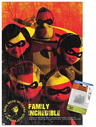 PÓSTER DE PARED DISNEY PIXAR THE INCREDIBLES CON ALFILERES