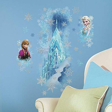 JUGUETE ROOMMATES RMK2739GM DISNEY FROZEN ICE PALACE WITH ELSE AND ANNA PEEL AND STICK GIANT ADHESIVOS PARA PARED