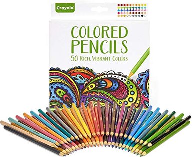 LÁPICES COLORES CRAYOLA 50 UNIDADES COLORES VIBRANTES CON PUNTA HERRAMIENTAS ARTE VARIADOS